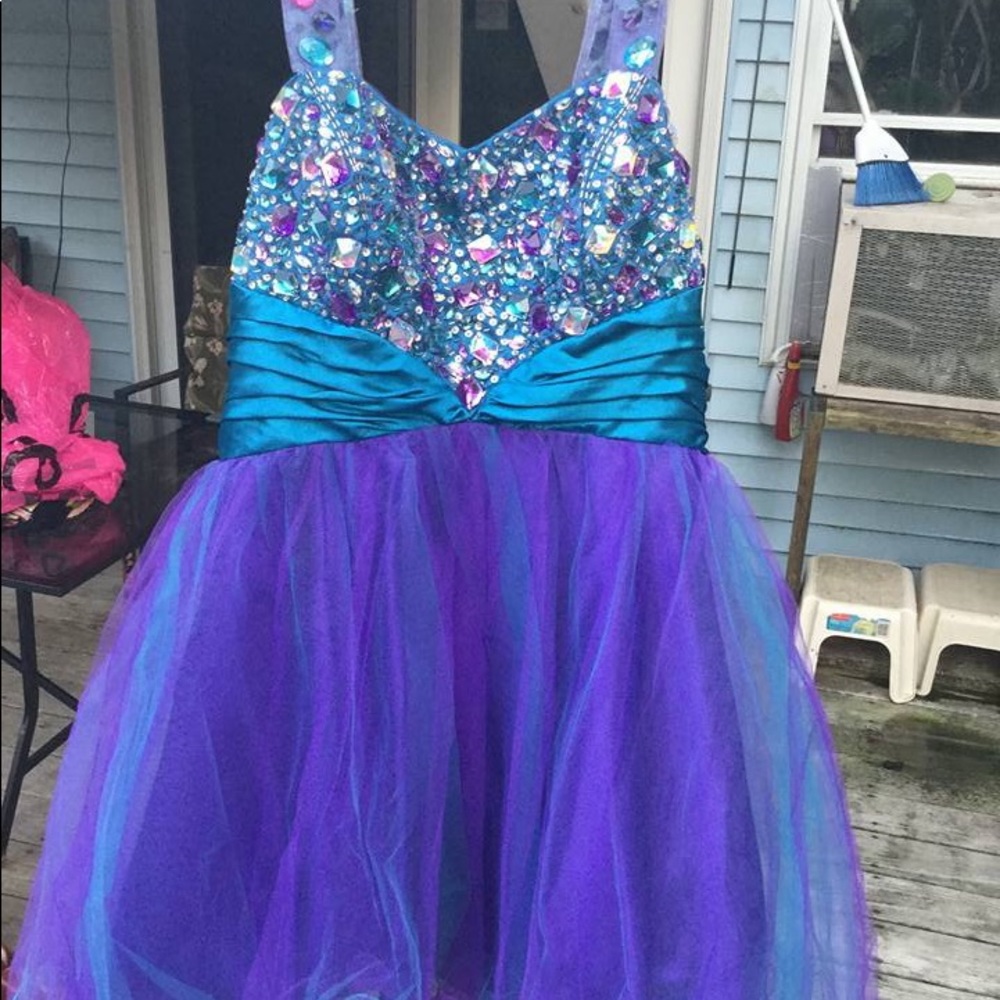 Beautiful blue and purple homecoming dress